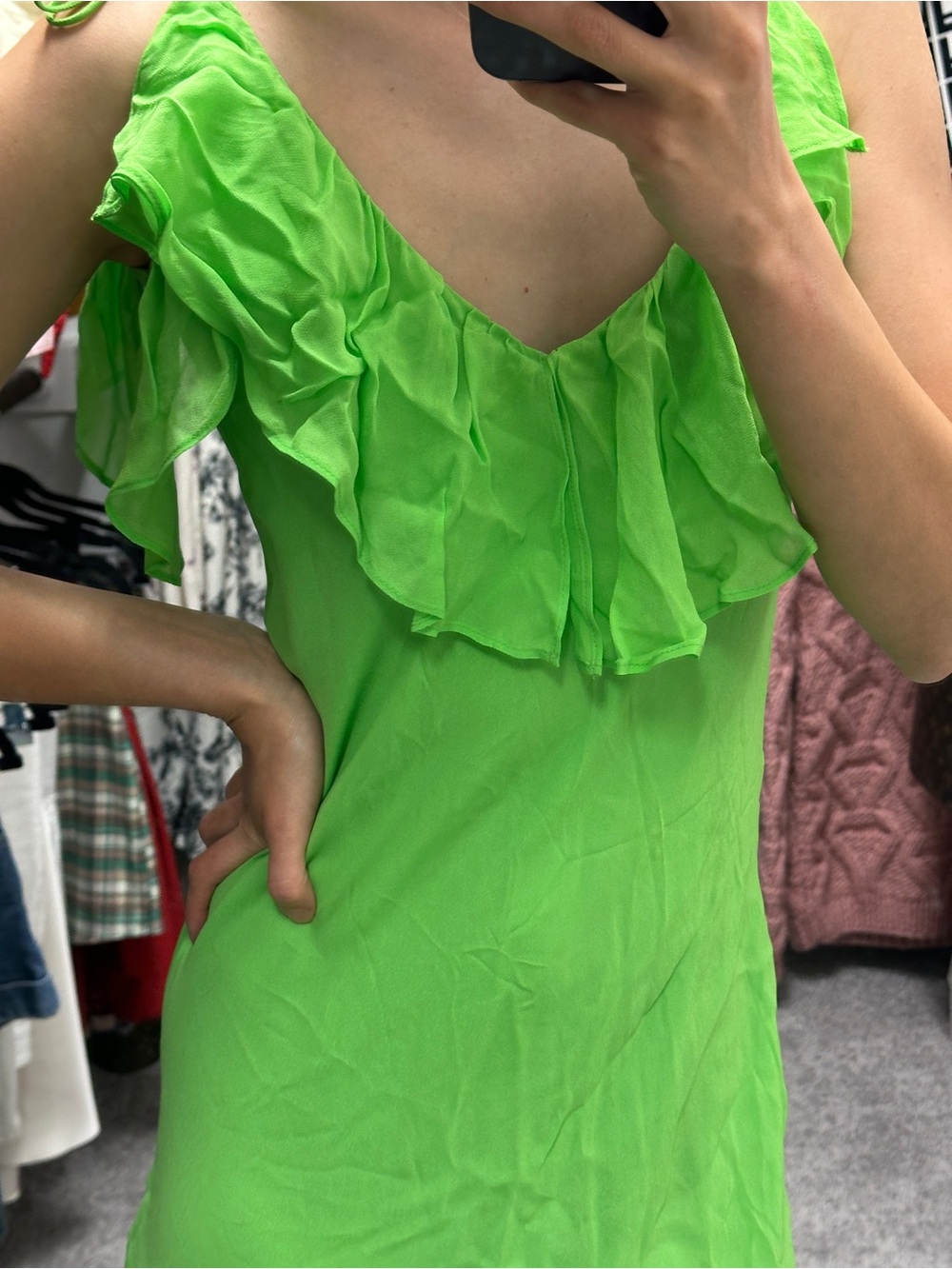 Zara Neon Green Slip Dress
